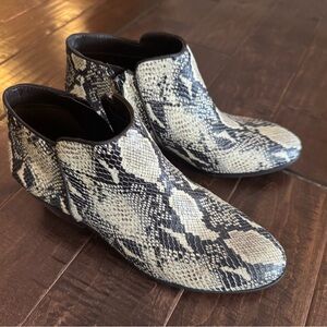 Sam Edelman Snake Print Ankle Boots